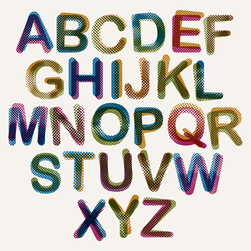 Blurred colored alphabet vector colored blurred alphabet   