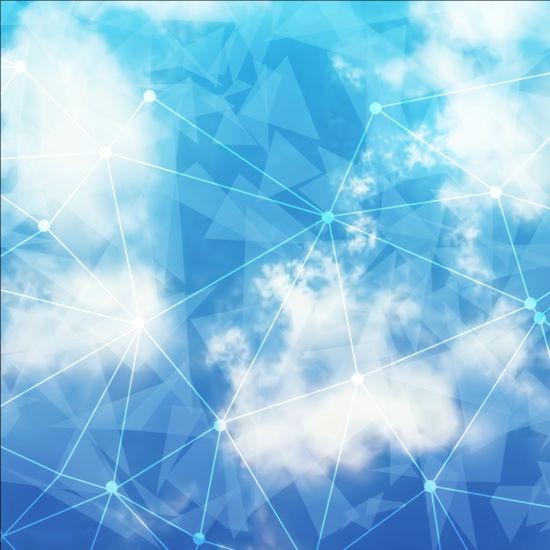Triangles tech background and cloud vector 03 triangles tech cloud background   