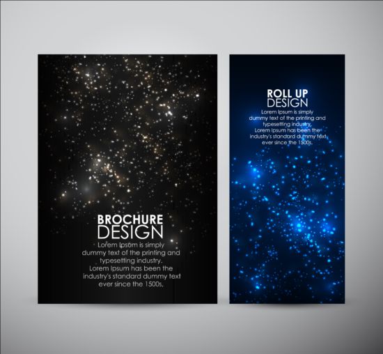 Black with blue brochure cover with star light vector star light cover brochure blue black   