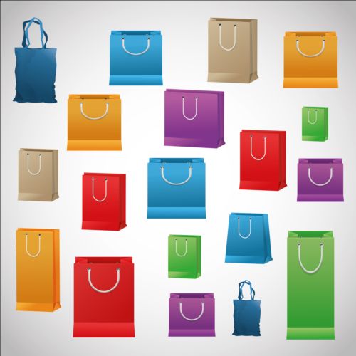 Colored shopping bags illustration vector 08 shopping illustration colored bags   