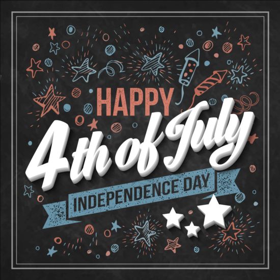 Independence day design elements with blackboard vectors 03 Independence elements design blackboard   