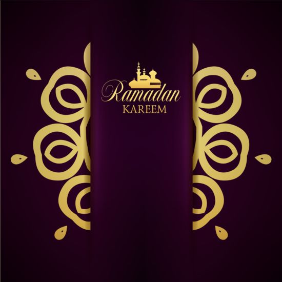 Ramadan kareem purple backgrounds vector set 19 ramadan purple kareem backgrounds   