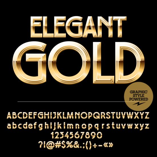 Shining golden number with alphabets vector 01 shining number golden alphabets   