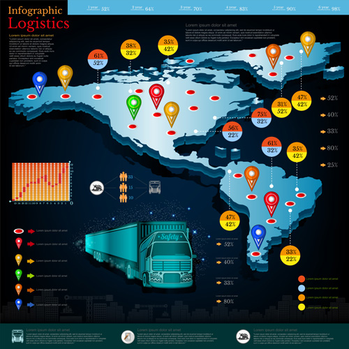 World Logistic infographic vector world logistic infographic   