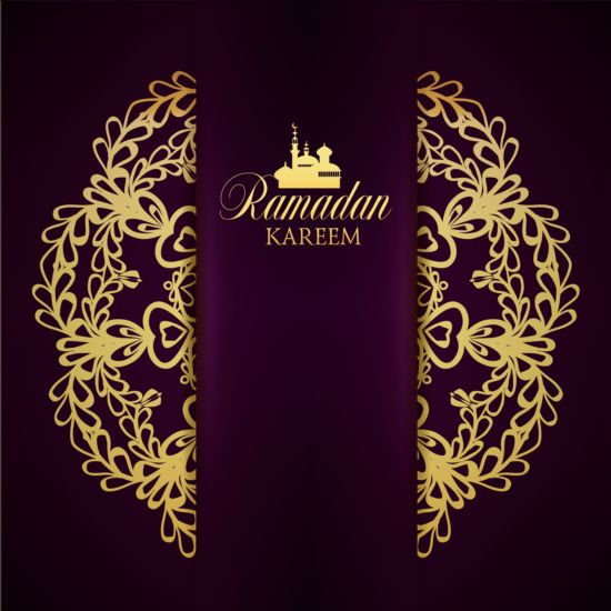 Ramadan kareem purple backgrounds vector set 17 ramadan purple kareem backgrounds   