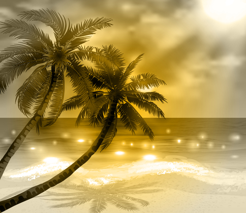 Tropical beach with summer holiday vector 09 tropical summer holiday beach   