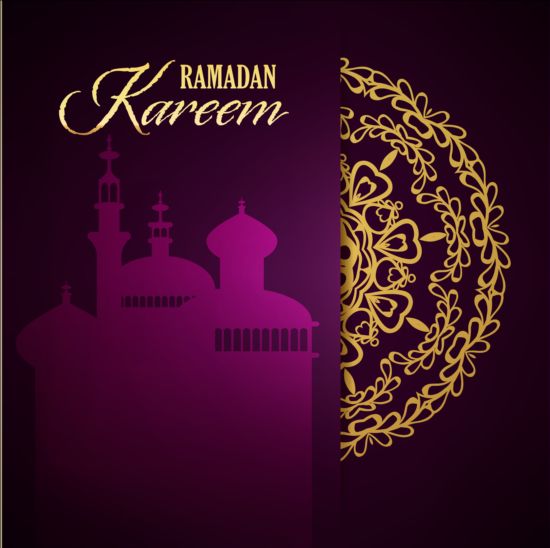 Ramadan kareem purple backgrounds vector set 26 ramadan purple kareem backgrounds   