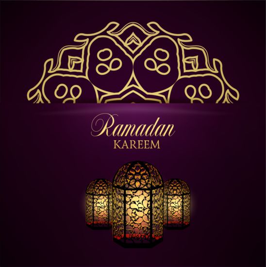 Ramadan kareem purple backgrounds vector set 16 ramadan purple kareem backgrounds   