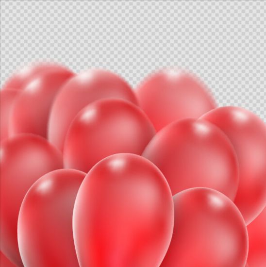 Realistic red balloons vector illustration 12 realistic illustration balloons   