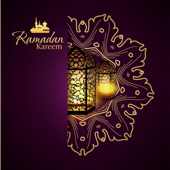 Ramadan kareem purple backgrounds vector set 24 ramadan purple kareem backgrounds   