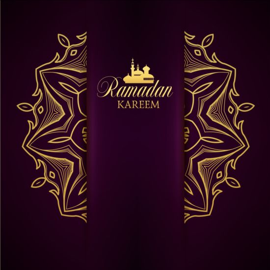 Ramadan kareem purple backgrounds vector set 14 ramadan purple kareem backgrounds   