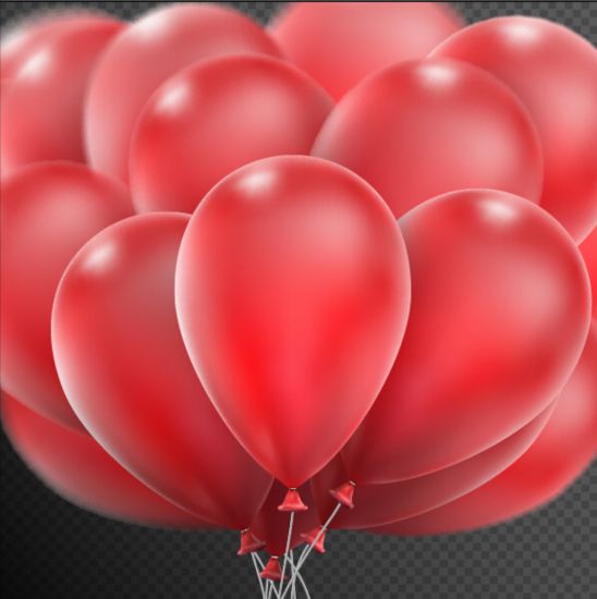 Realistic red balloons vector illustration 10 realistic illustration balloons   