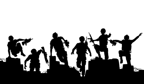 soldiers silhouettes vector set 05 soldiers silhouettes   