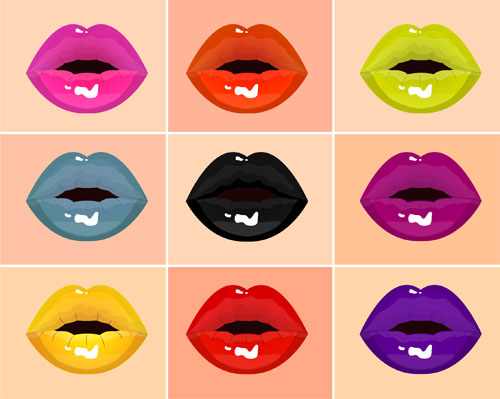 Colored lips design vector lips design colored   