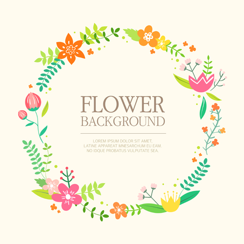 Elegant flower wreath vector background wreath flower elegant background   