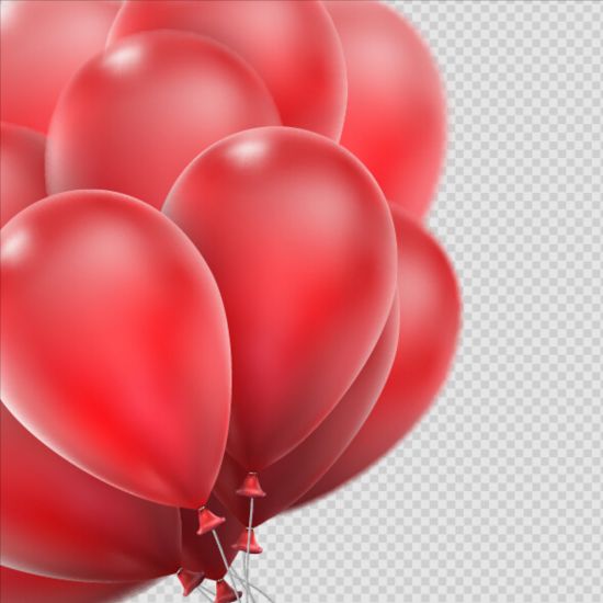 Realistic red balloons vector illustration 08 realistic illustration balloons   