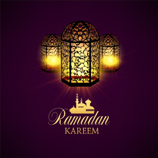 Ramadan kareem purple backgrounds vector set 12 ramadan purple kareem backgrounds   