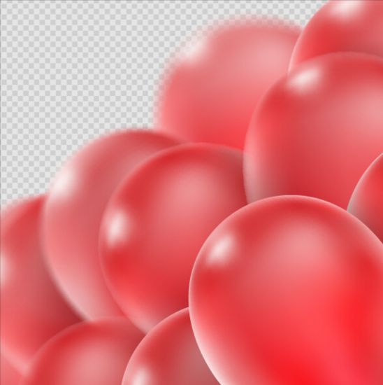 Realistic red balloons vector illustration 07 realistic illustration balloons   