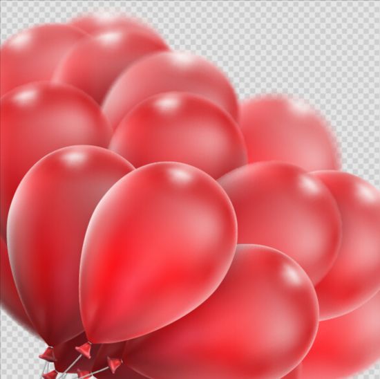 Realistic red balloons vector illustration 16 realistic illustration balloons   