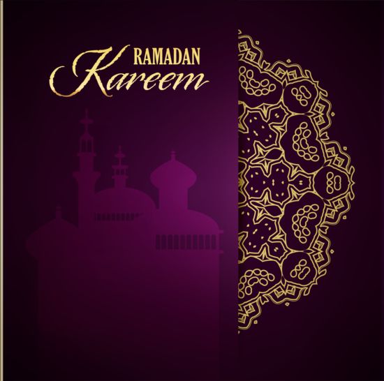 Ramadan kareem purple backgrounds vector set 21 ramadan purple kareem backgrounds   