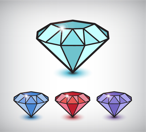 Shiny Colored Diamond Graphics Vector shiny graphics diamond colored   