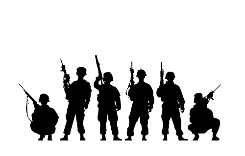 soldiers silhouettes vector set 02 soldiers silhouettes   