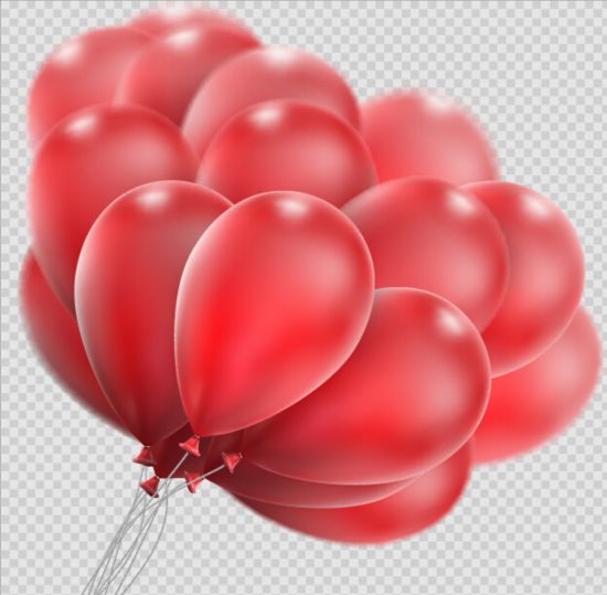 Realistic red balloons vector illustration 06 realistic illustration balloons   