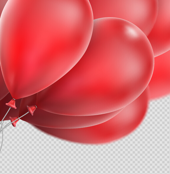 Realistic red balloons vector illustration 15 realistic illustration balloons   