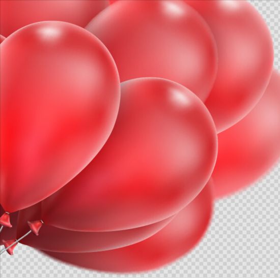Realistic red balloons vector illustration 05 realistic illustration balloons   
