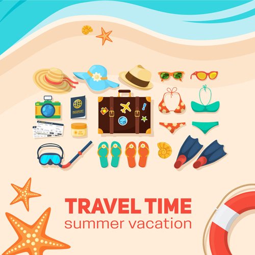 Summer travel vacation vector background 04 vacation travel summer background   