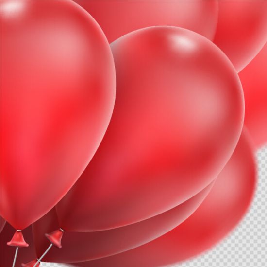 Realistic red balloons vector illustration 14 realistic illustration balloons   
