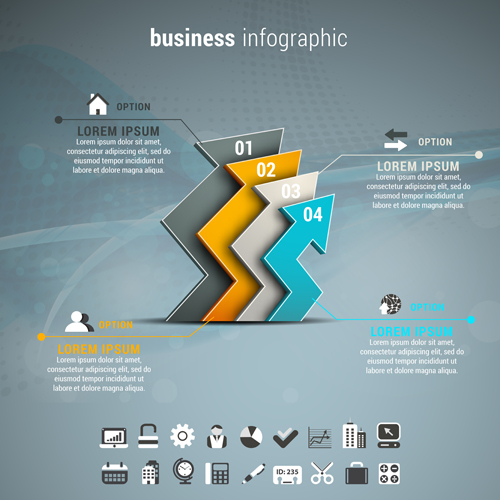 Gray business infographics template vector 06 template infographics gray business   