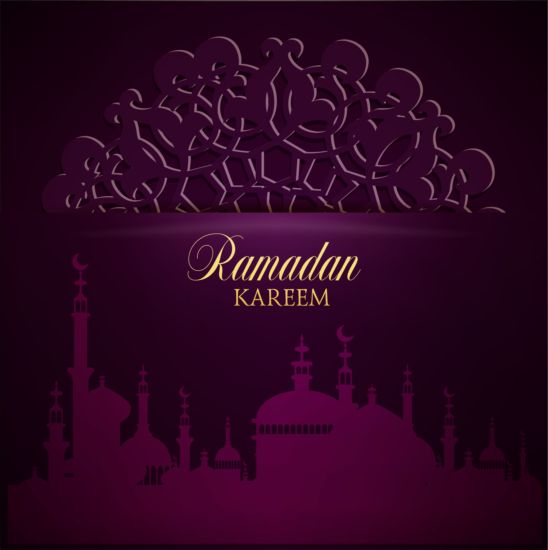 Ramadan kareem purple backgrounds vector set 08 ramadan purple kareem backgrounds   