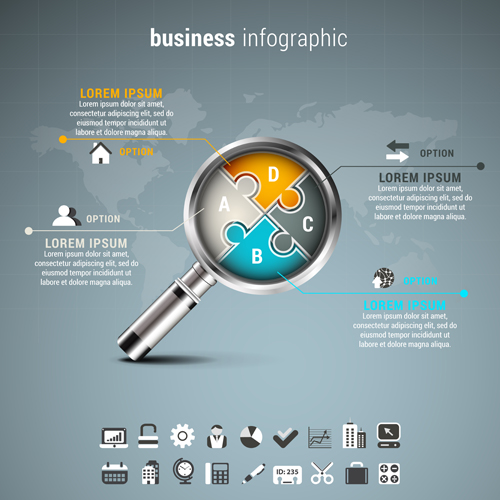 Gray business infographics template vector 05 template infographics gray business   