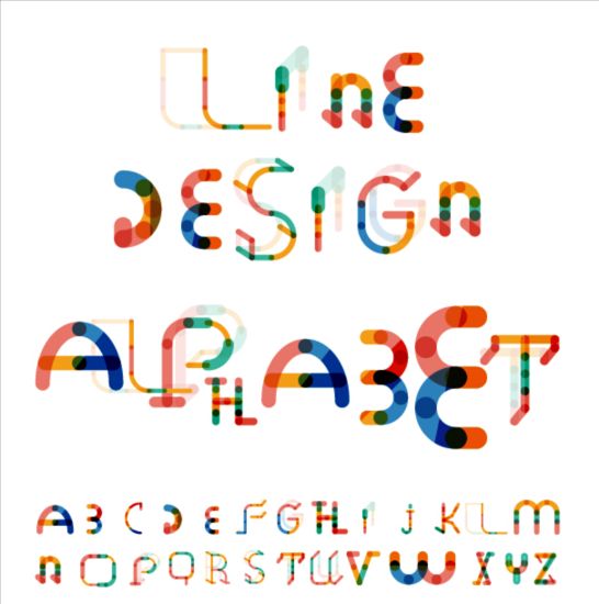 Blurs colored alphabet vector colored blurs alphabet   