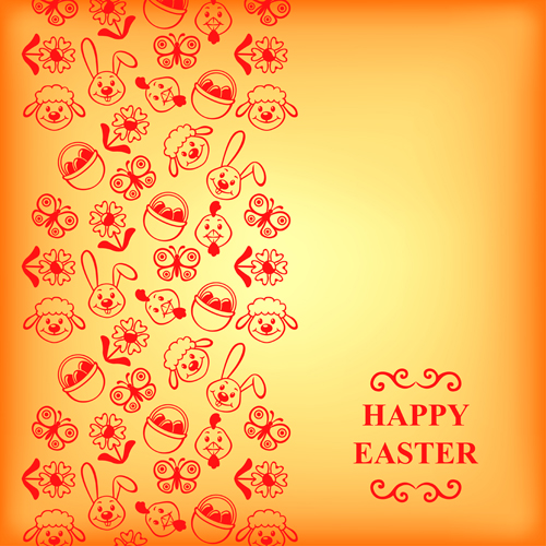 Cute easter card vector graphics 01 easter cute card   