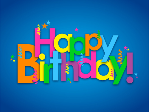 Colored happy birthday text design vector text happy design colored birthday   