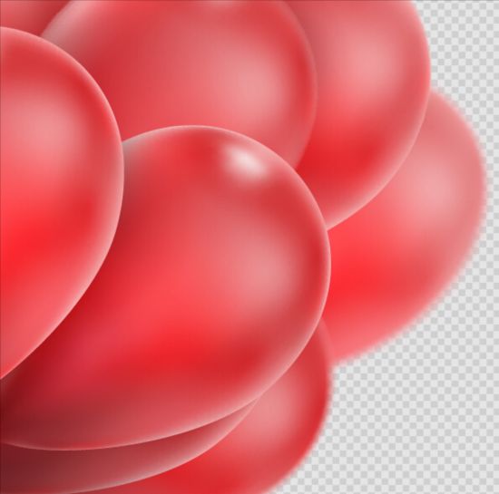 Realistic red balloons vector illustration 02 realistic illustration balloons   