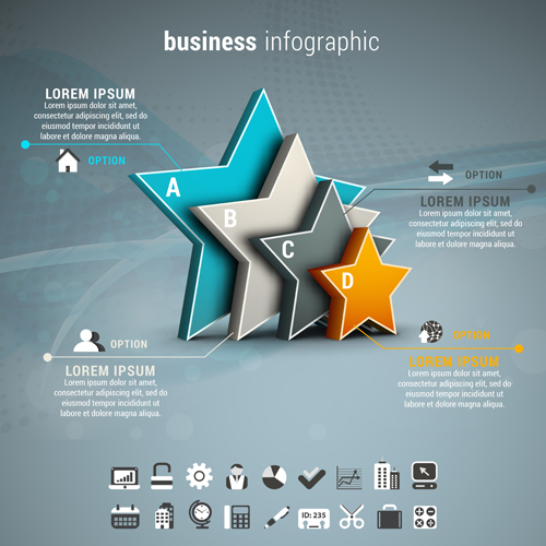 Gray business infographics template vector 04 template infographics gray business   