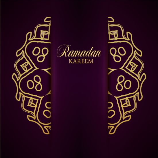 Ramadan kareem purple backgrounds vector set 04 ramadan purple kareem backgrounds   