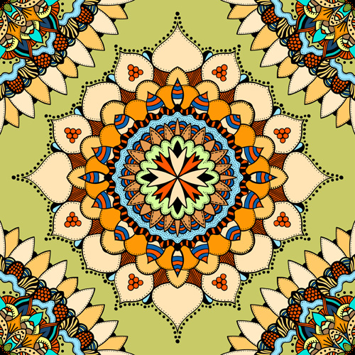 Mandala ornament pattern retro vector 06 Retro font pattern ornament Mandala   