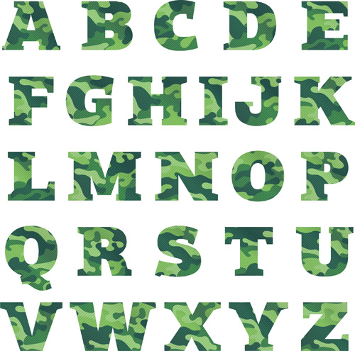 Camouflage alphabets fonts vector 02 fonts camouflage alphabets   