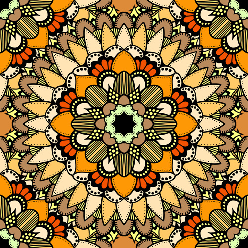 Mandala ornament pattern retro vector 05 Retro font pattern ornament Mandala   