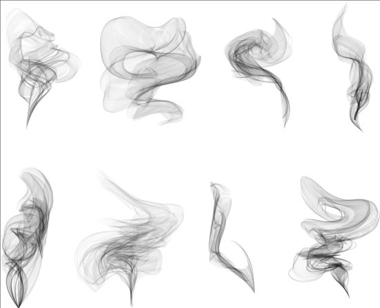 Realistic smoke illustration vector set 01 smoke realistic illustration   