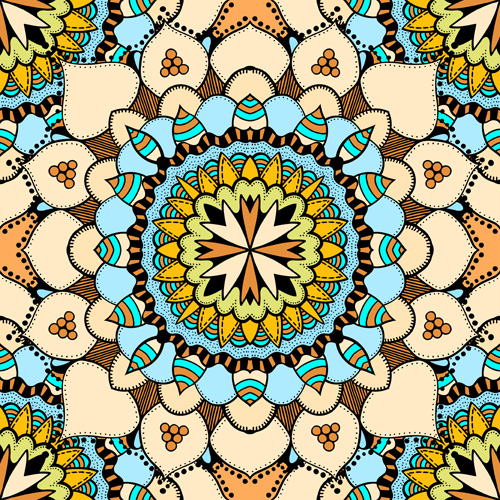 Mandala ornament pattern retro vector 04 Retro font pattern ornament Mandala   