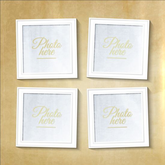 White photo frame with beige wall vector 01 white wall photo frame beige   
