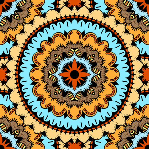 Mandala ornament pattern retro vector 02 Retro font pattern ornament Mandala   