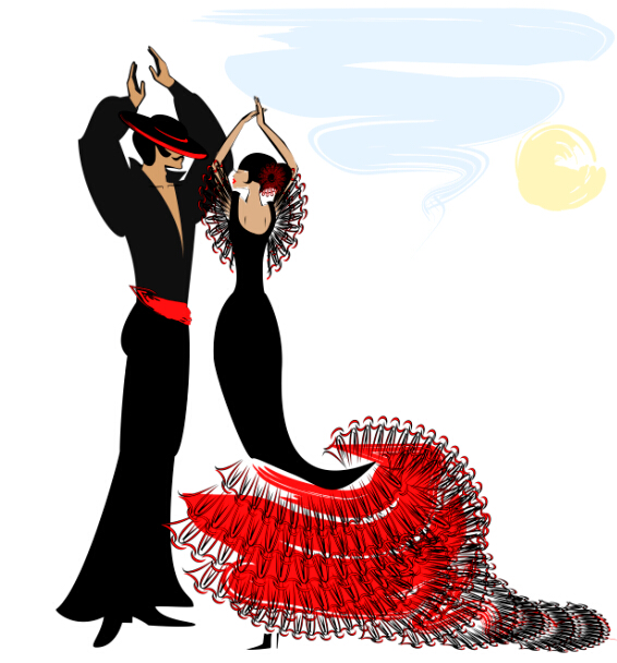 Flamenco dancer design vector 01 flamenco design dancer   