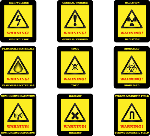 Yellow with black warning sign vector 01 yellow warning sign black   