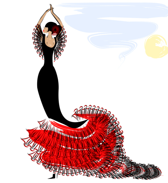 Passionate dancer flamenco women vector 01 women Passionate flamenco dancer   